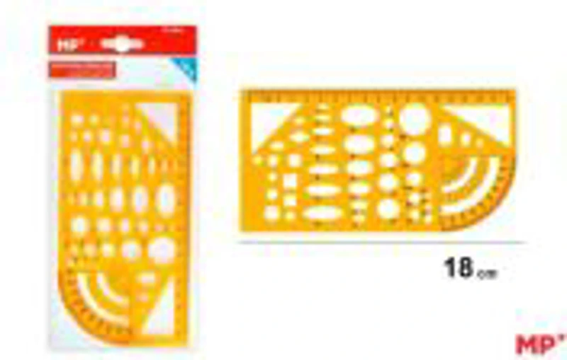 Sablon plastic Main Paper, 18 cm, figuri geometrice, blister