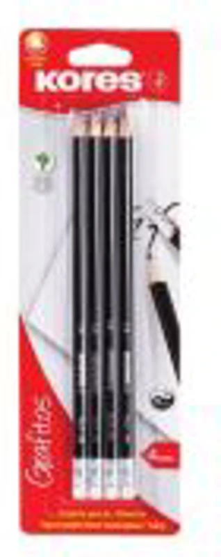 Creioane grafit Kores Grafitos, corp negru triunghiular, HB