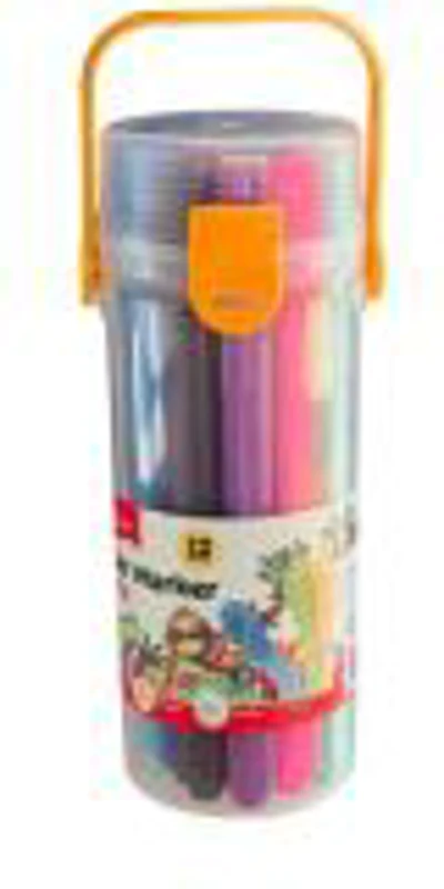 Carioci colorate Keyroad Capfix Connectible KR971996, 12 culori, triunghiulare, tub plastic