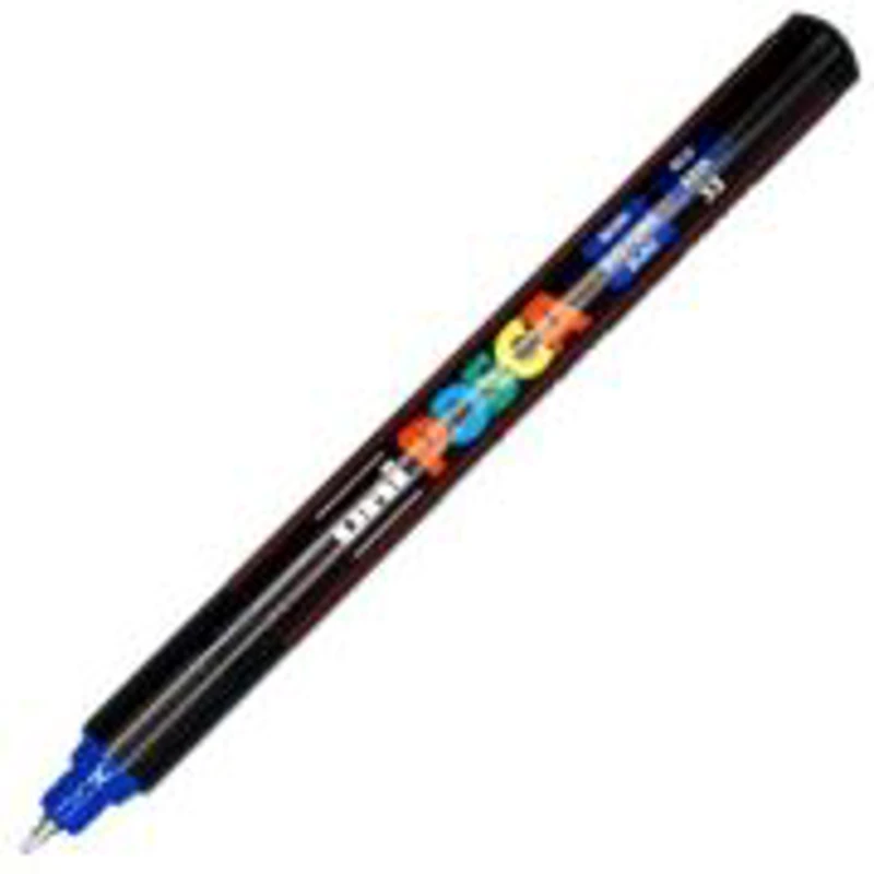 Marker UNI PC-1MR 0. 7 mm, varf metalic fin, albastru, Posca
