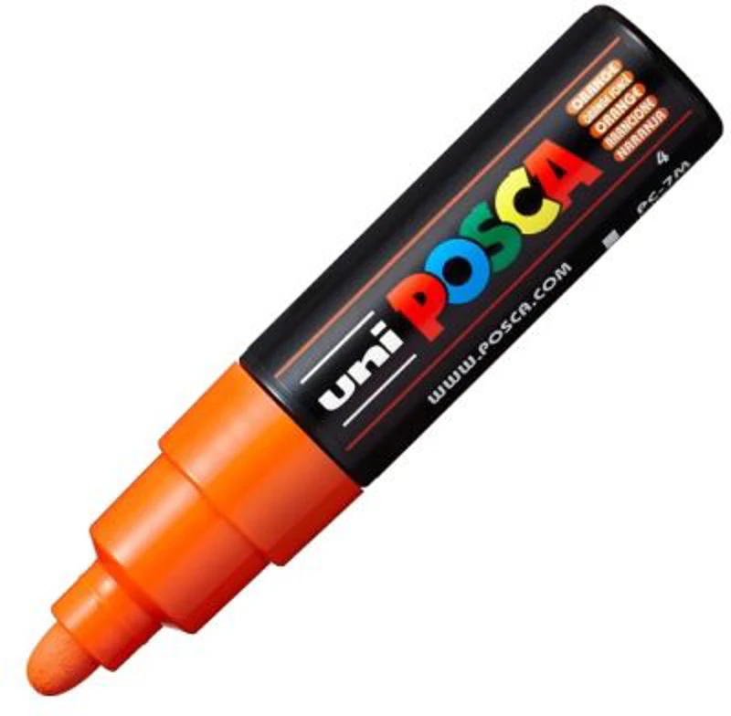 Marker UNI PC-7M 4. 5-5. 5 mm, portocaliu, Posca (M1103)