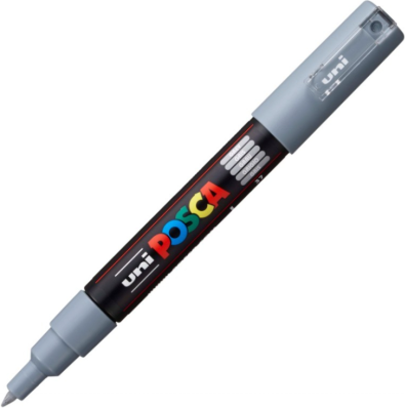 Marker UNI PC-1M 0. 7 mm, gri, Posca