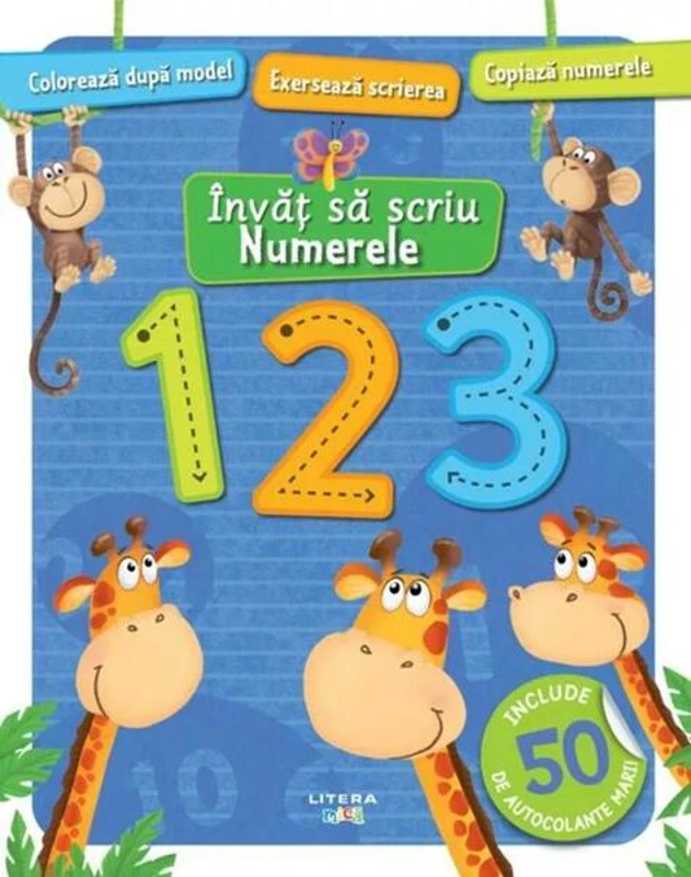 Învăț să scriu. Numerele. Carte cu autocolante - Paperback - *** - Litera mică