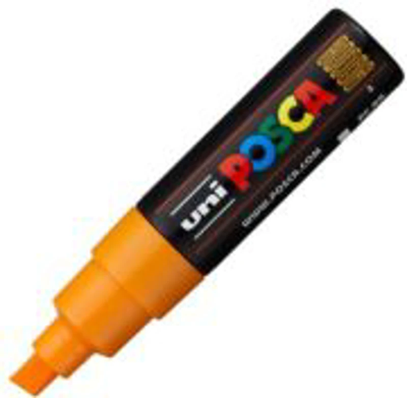 Marker UNI PC-8K 8. 0 mm, varf tesit, galben intens, Posca