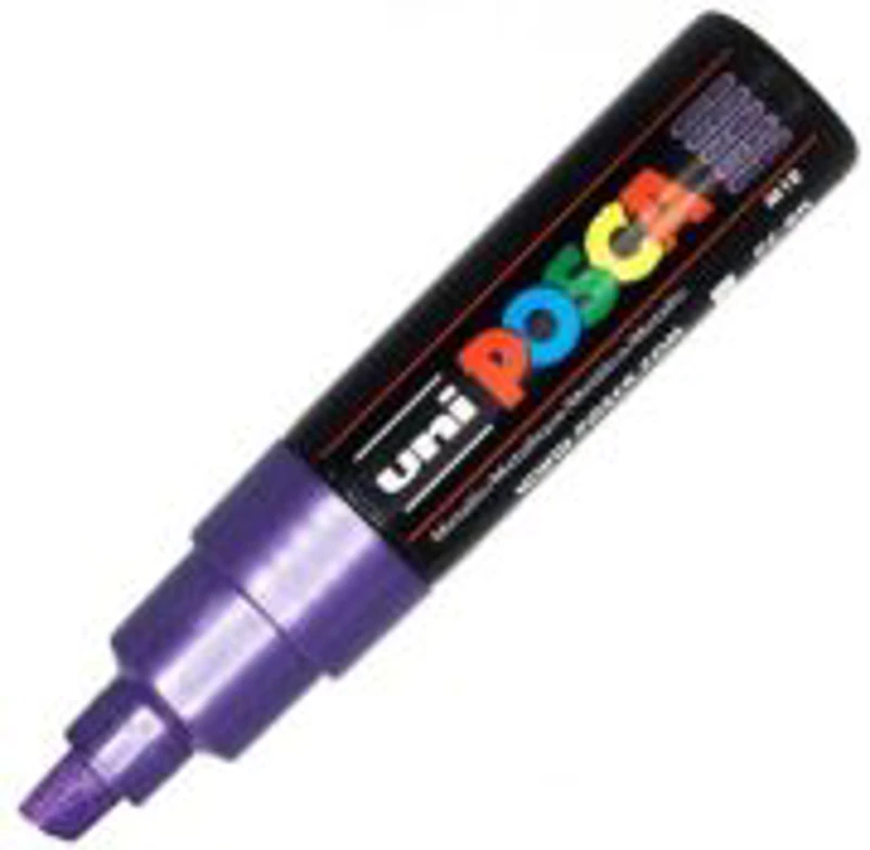 Marker UNI PC-8K 8. 0 mm, varf tesit, violet metalizat, Posca
