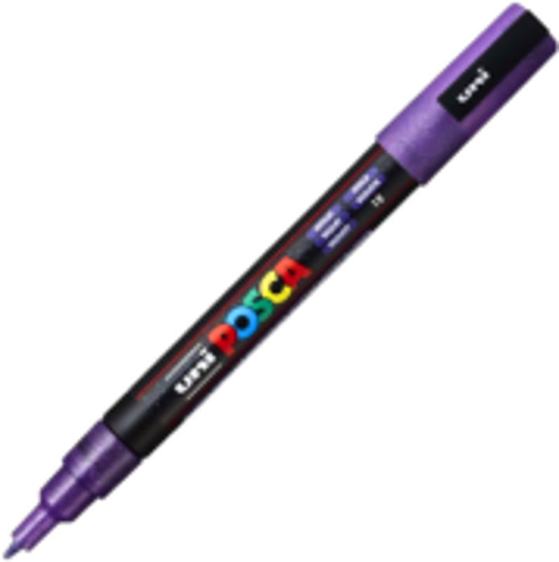 Marker UNI PC-3ML 0. 9-1. 3 mm, cu sclipici, violet, Posca