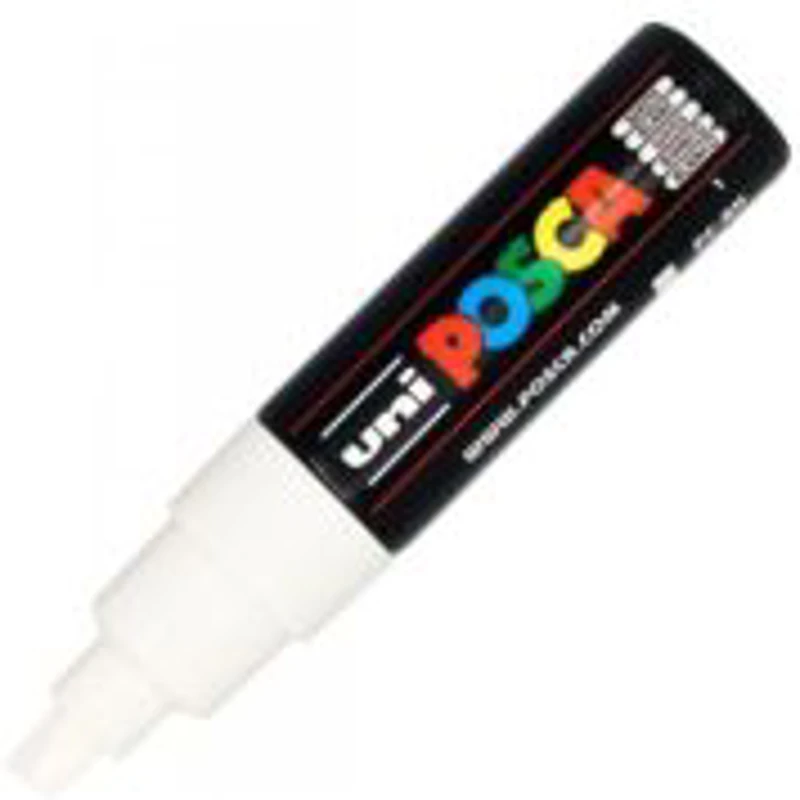 Marker UNI PC-8K 8. 0 mm, varf tesit, alb, Posca