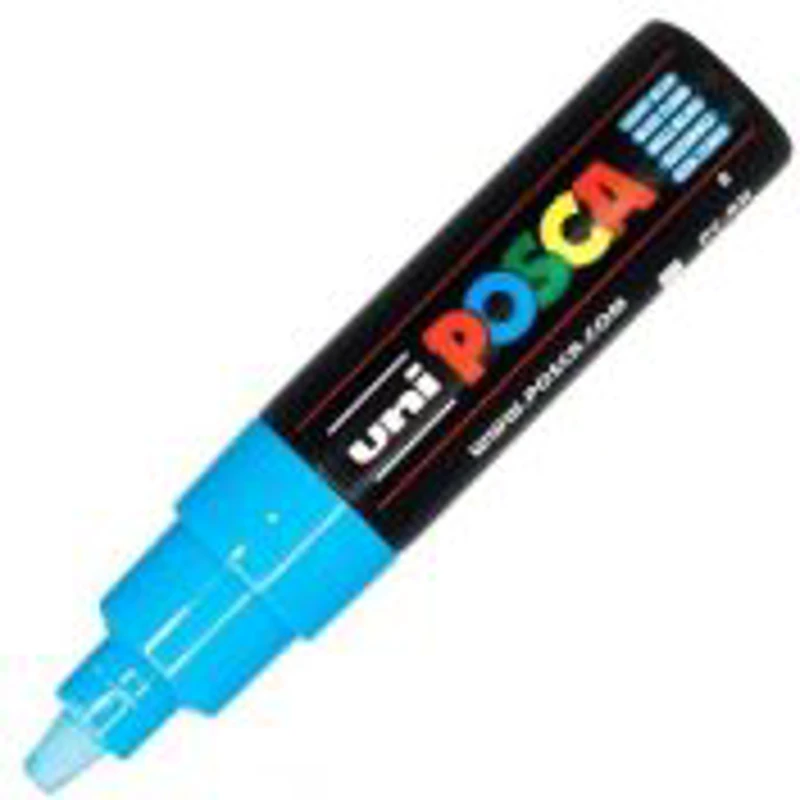 Marker UNI PC-8K 8. 0 mm, varf tesit, albastru deschis, Posca