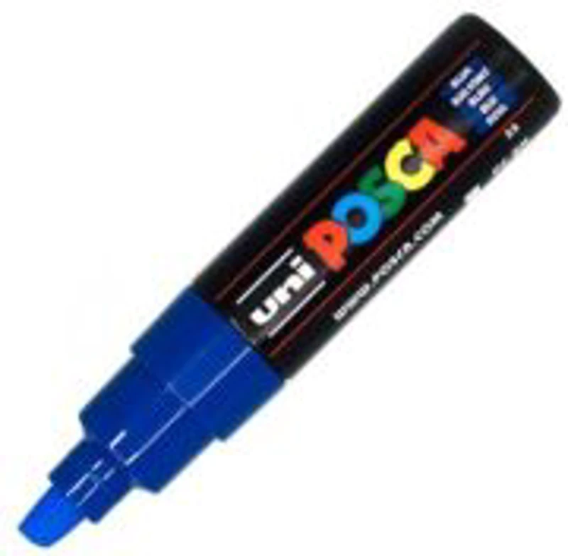 Marker UNI PC-8K 8. 0 mm, varf tesit, albastru, Posca