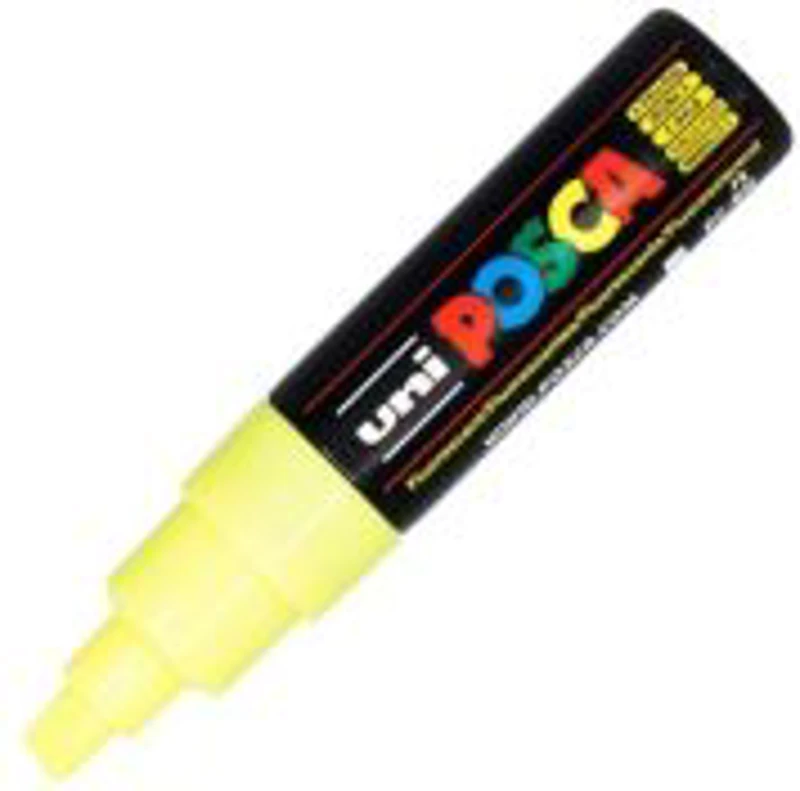 Marker UNI PC-8K 8. 0 mm, varf tesit, galben fluorescent, Posca