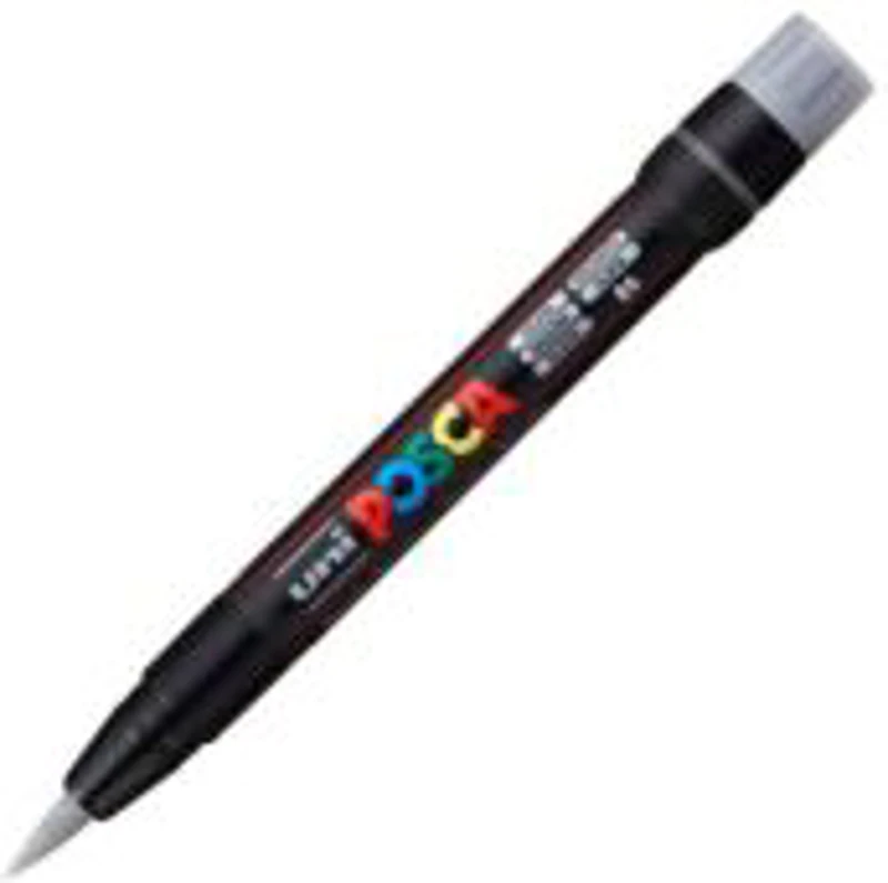 Marker pensula UNI Brush PCF-350, K, argintiu, Posca