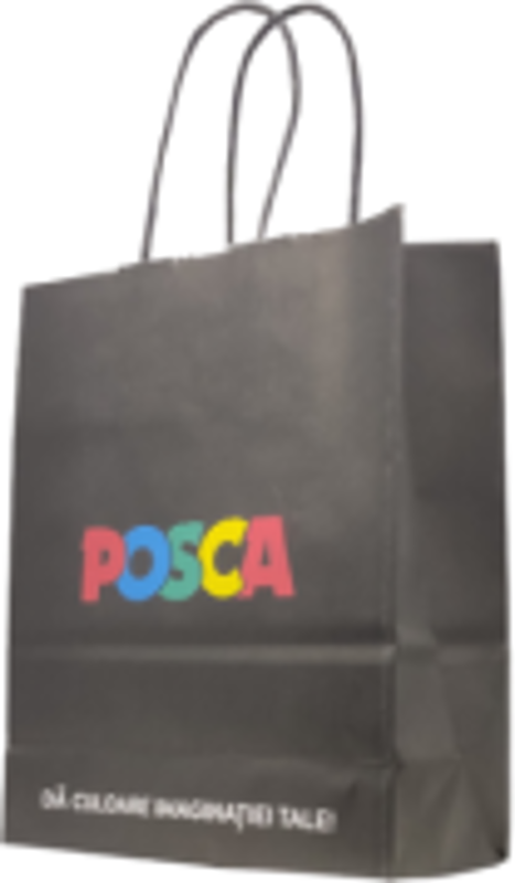 Punga hartie cadou Papiroti 23770, personalizata, B5 90 g /mp, 18x22x8 cm, POSCA