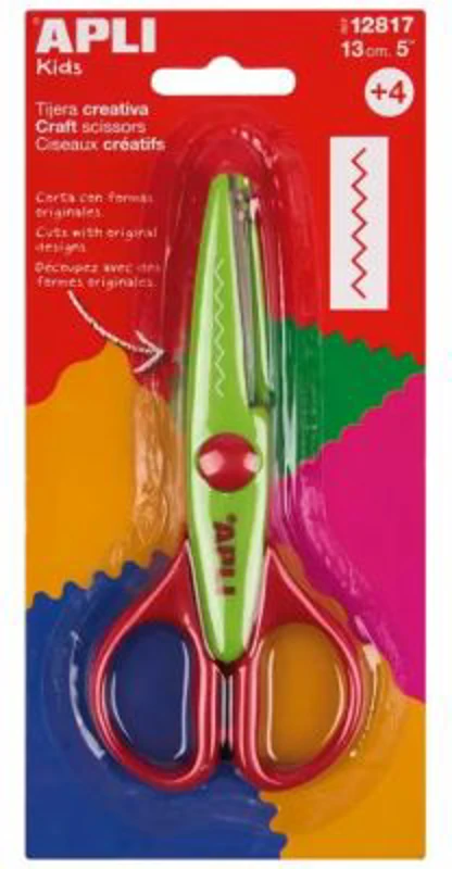 Foarfeca creativa Apli, verde, 13 cm, taiere in zig-zag