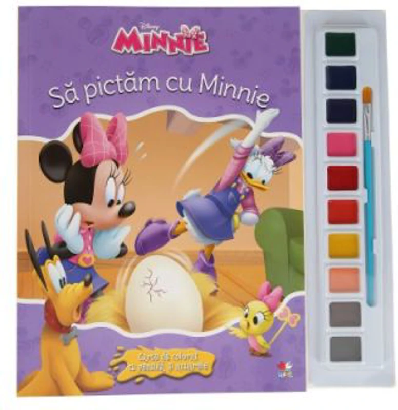 Disney. Minnie. Sa pictam cu Minnie. Carte de colorat cu pensula si acuarele