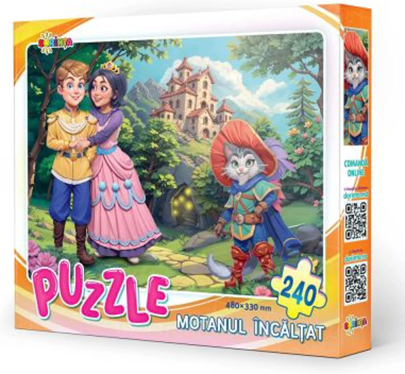 Puzzle 240 piese. Motanul incaltat