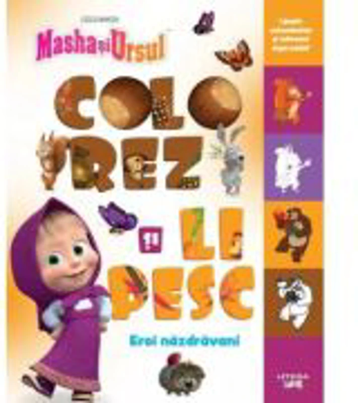 Masha si Ursul. Colorez si lipesc. Eroi nazdravani