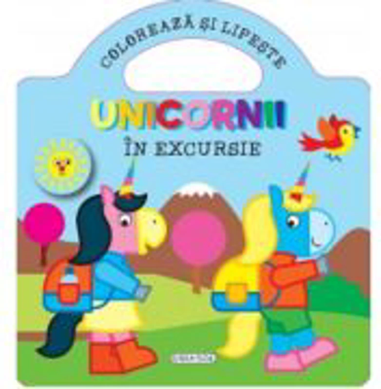 Unicornii - In excursie (Coloreaza si lipeste)