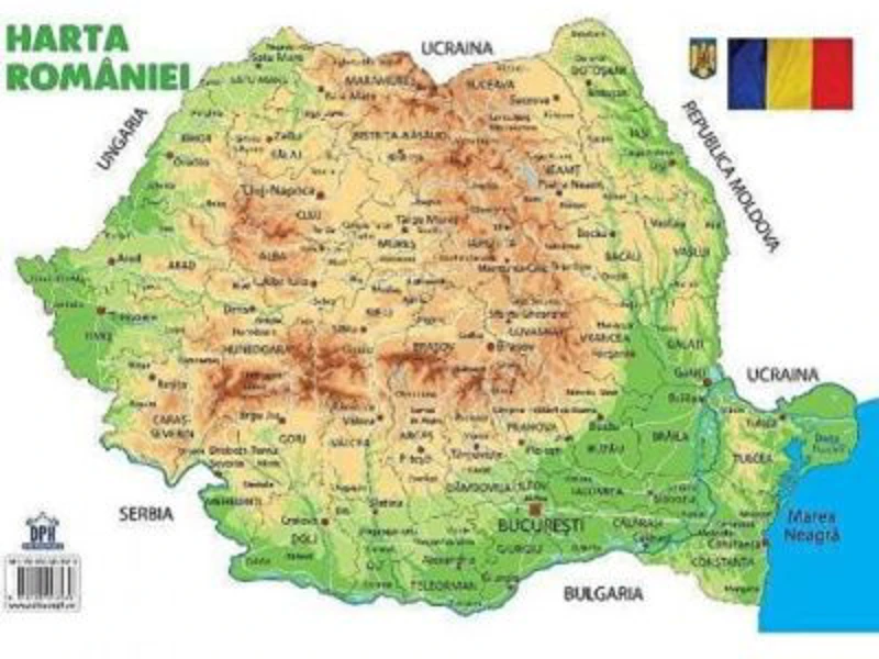 Plansa Harta Romaniei (dimensiune 50 x 70 cm)