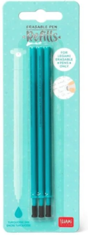 Set 3 rezerve pix cu gel, turcoaz, Erasable Pen, Legami