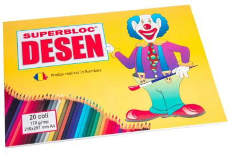 Bloc de desen A4, 20 coli, Casa Tipografica