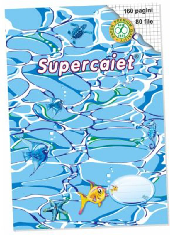 Super caiet matematica A4, 80 file, Casa Tipografica - Coperta grafica "Ocean"