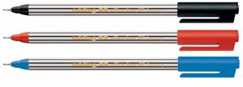 Liner Edding 89, 0. 3 mm, 3 buc/set (rosu, negru, albastru) ED893000