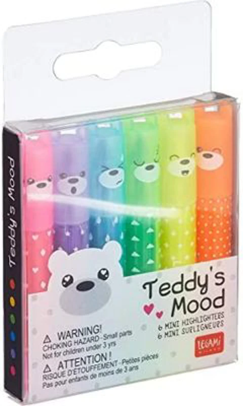 Set 6 evidentiatoare, Mini Teddy's Mood, Legami
