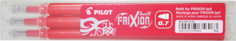 Rezerva roller Pilot Frixion BLS-FR7-R-S3, plastic, 0. 7mm Fine, rosu, set 3 buc