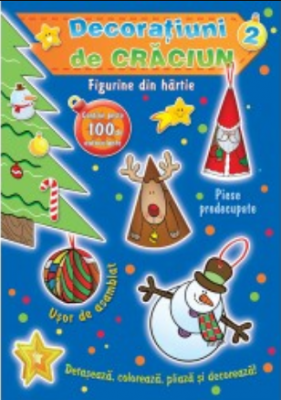 Decoratiuni de Craciun. Figurine din hartie 2 Albastru