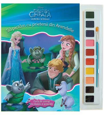 DISNEY. REGATUL DE GHEATA 2. SA PICTAM IMPREUNA! Carte de colorat cu pensula si acuarele (format mic)