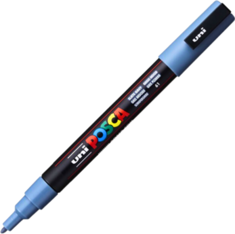 Marker UNI PC-3M 0. 9-1. 3 mm, gri-albastrui, Posca