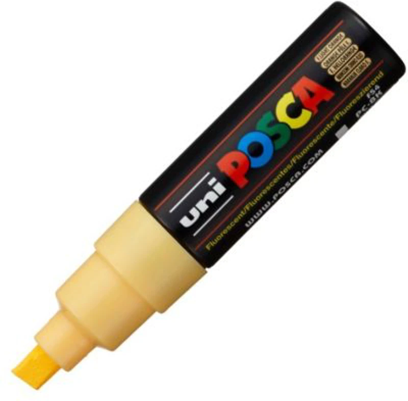 Marker UNI PC-8K 8. 0 mm, varf tesit, portocaliu deschis fluorescent, Posca