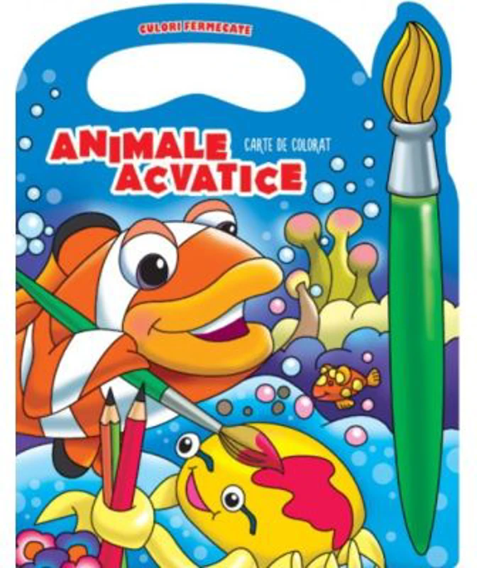 Carte de colorat. Animale acvatice