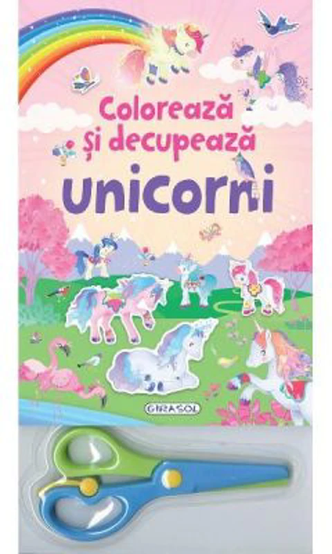 Coloreaza si decupeaza unicorni (roz)