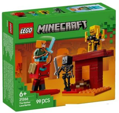 LEGO Minecraft. Batalie deasupra lavei in Nether 21266, 99 piese