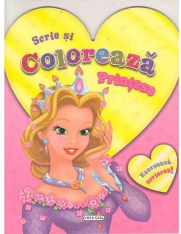 Scrie si coloreaza printese. Roz