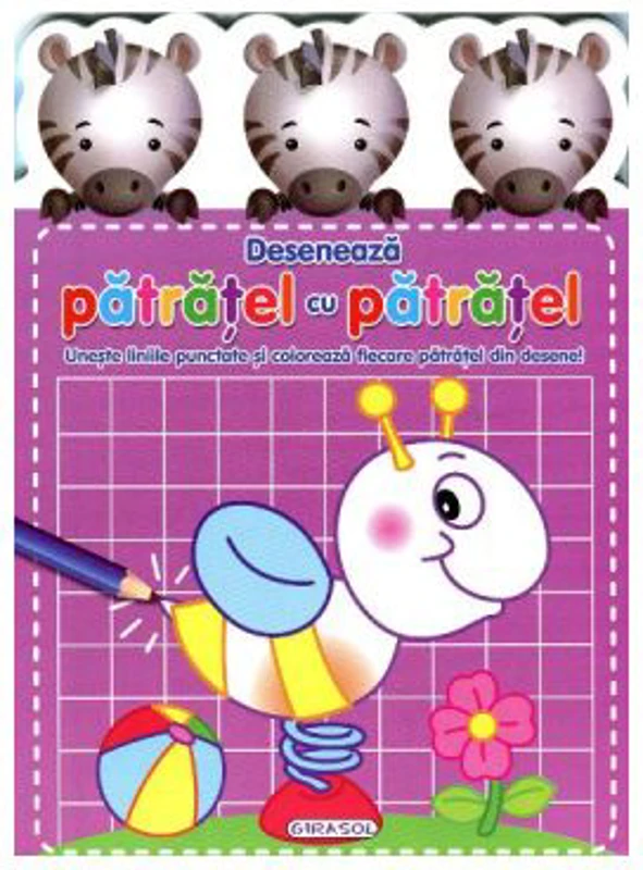 Deseneaza patratel cu patratel. Mov
