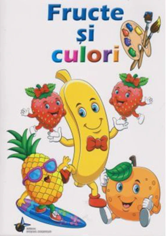 Fructe si culori. Carte de colorat