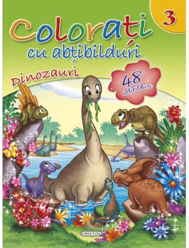 Colorati cu abtibilduri 3 - Dinozauri