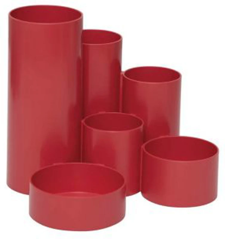 Suport instrumente scris Maul, 6 compartimente, plastic reciclat, rosu