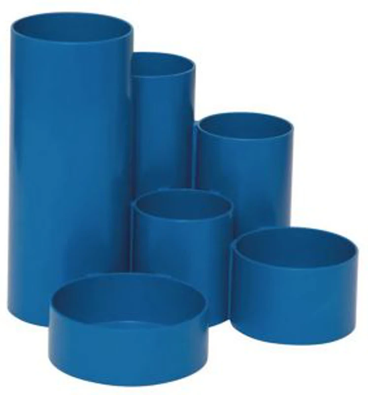 Suport instrumente scris Maul, 6 compartimente, plastic reciclat, albastru