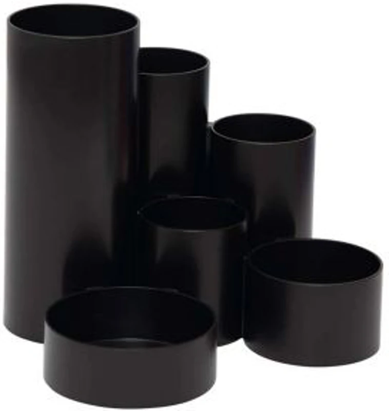 Suport instrumente scris Maul, 6 compartimente, plastic reciclat, negru