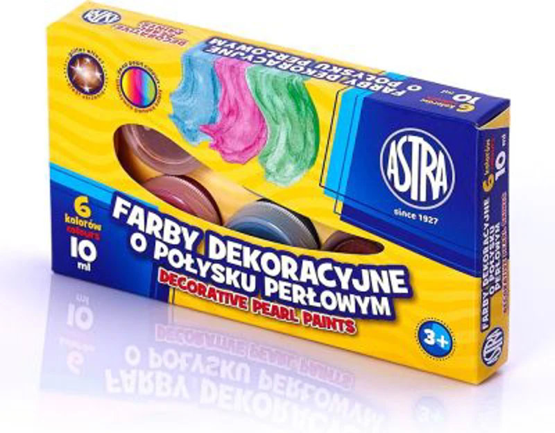 Tempera Astra perlata 10 ml, 6 culori