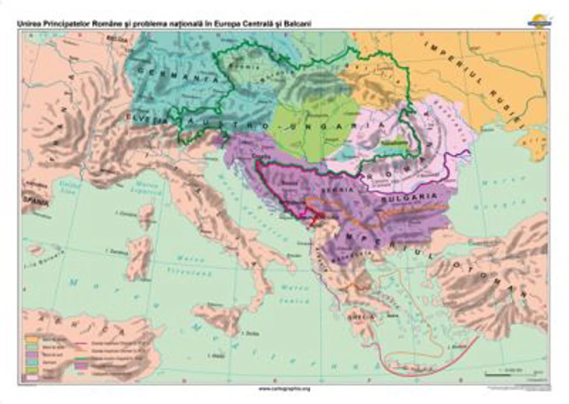 Unirea Principatelor Romane si problema nationala in Europa Centrala si Balcani 140x100 cm CR-3220B