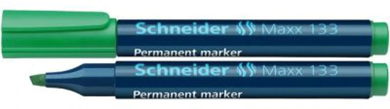 Permanent marker SCHNEIDER Maxx 133, varf tesit 1+4mm - verde