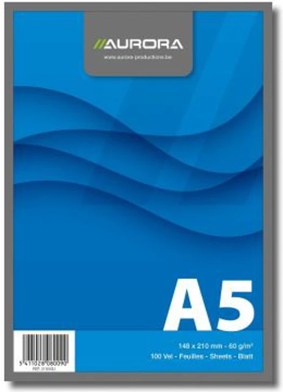 Blocnotes capsat, A5, 100 file - 60gsm, microperforatii, AURORA Office - velin