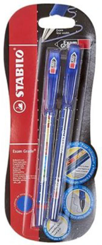 Pix fara mecanism Stabilo Exam Grade, G, 0. 4 mm, 2 bucati/blister, albastru