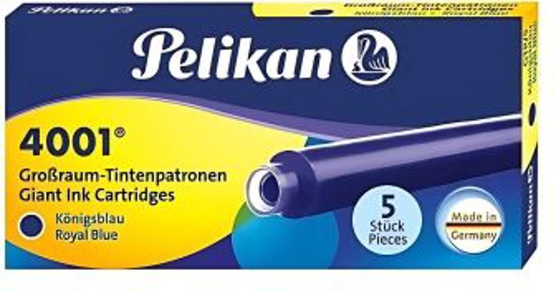 Patroane cerneala lungi (rezerve) Pelikan 4001 310748, cerneala albastra, set 5 buc