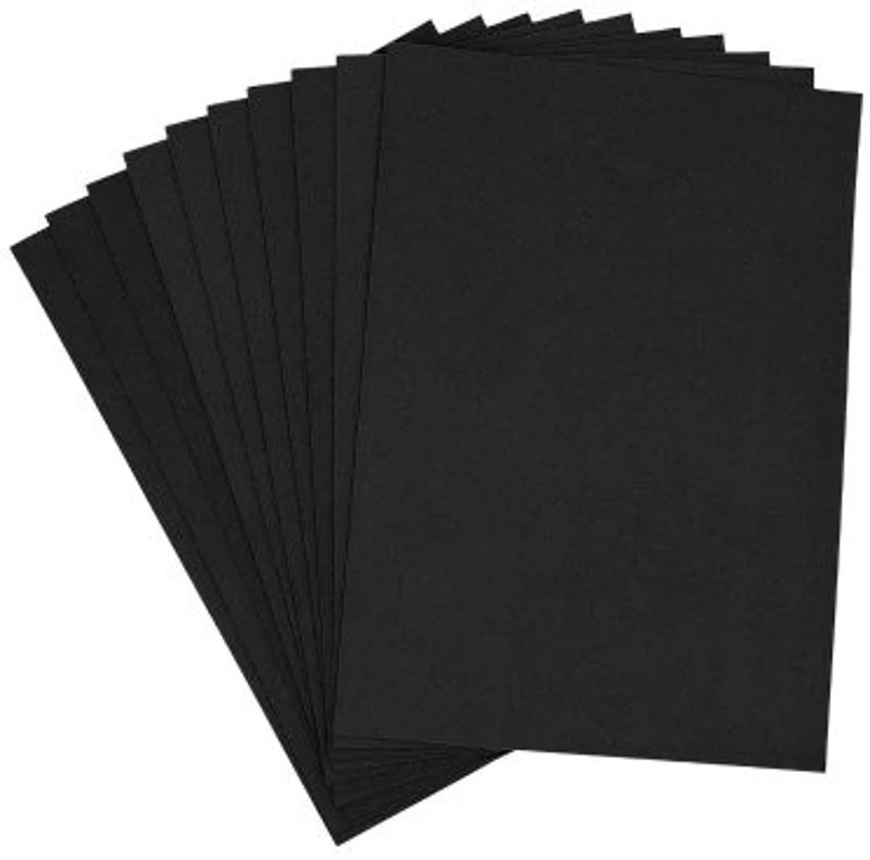 Hartie gumata A4, 1. 3mm, negru, set 10 coli, Colorarte