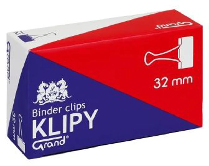 Clipsuri metalice Grand 110-1094, 32mm, negre, cutie 12 buc